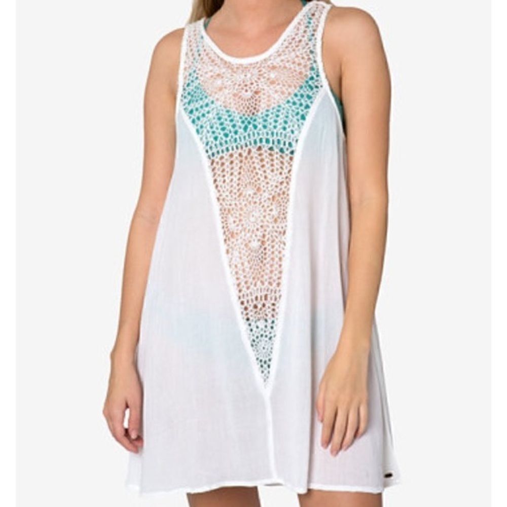 O' Neill Sophie Crochet White Coverup women size Medium